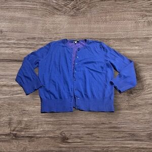 Cable & Gauge Women’s Button Front Cardigan Purple Blue Size Medium